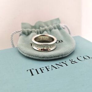 Tiffany & Co. 1837 Silver Ring In Medium Width Size 5.5